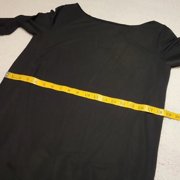 Bailey 44 Mini Layered Sheath Dress Long Sleeves Vegan Leather / Sz S / Black - Picture 12 of 16